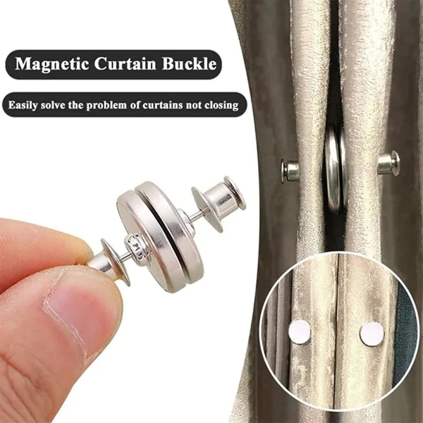 20 par gardinmagneter trykknapp gardinvekter magnetisk knapp for å forhindre lyslekkasje avtakbart spenne 17mm