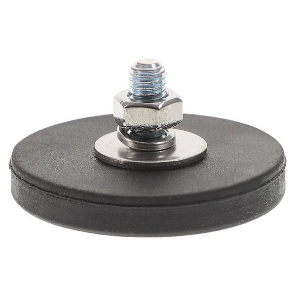Gummibelagd magnet magnetisk monteringsbas magnetisk fäste belysningstillbehör (4,3X4,3X2,2 cm, svart)