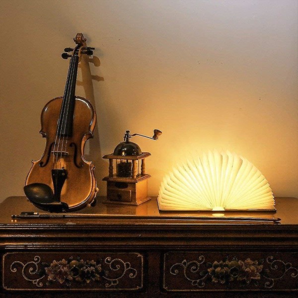 Led Træ Boglampe, Foldbar Magnetisk Boglampe, Usb Genopladelig Led Papirlampe, Dekorativt Lys