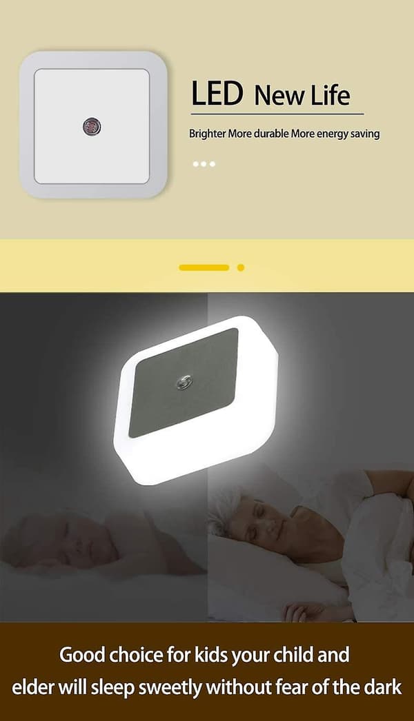 Plug-in LED-lysstyring Natlys Intelligent Dusk To Dawn Sensor Soveværelse