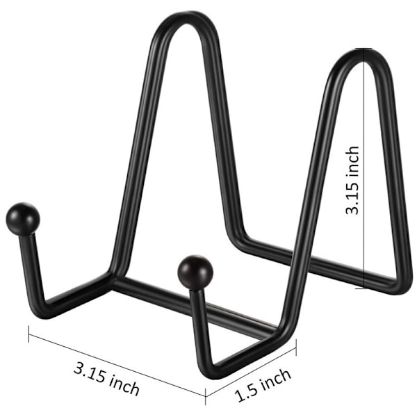 (4 st) Svart metallplatta hållare platta stativ järn staffli display stativ för skål plack konst foto ram