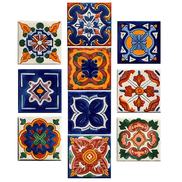 10 ark marockanska kakeldekaler dekorativa kakeldekaler kök självhäftande kakeldekaler (10,00X10,00X0,10CM, flera färger)