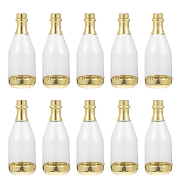 10 stykker godterioppbevaringsflasker, enkel forseglet bryllupsboks for oppbevaring (11,5X4X4CM, gull)