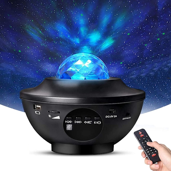 Led-projektorlys Ocean Wave natprojektor med Bluetooth-musikhøjttaler