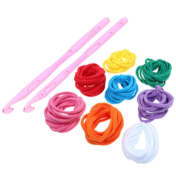 98 delar barns leksaker DIY vävstol isoleringsplatta ring elastisk rep vävning hantverksverktyg (13,80X1,00X1,00CM, flera färger)