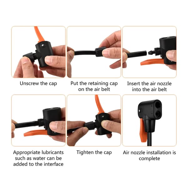 Cykelpumpmunstycksadapter Dubbelhuvud Pump Adapter Konverter Cykelpumpanslutning