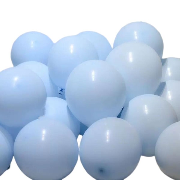 Mini Macaron Ballonger, 5 tum solida, giftfria och säkra latexmaterial, perfekta för att lägga till en färgklick på dina fester (Blå)