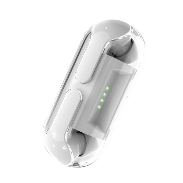 Trådlöst Bluetooth 5.3-headset med hög batteritid, låg fördröjning, brusreducering, spel- och sport-Bluetooth-headset 20240718 (vit)