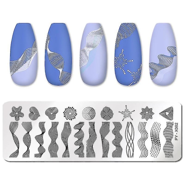Xceedez nagelstämplingsplattor linjebilder nagelkonstplatta rostfritt stål design