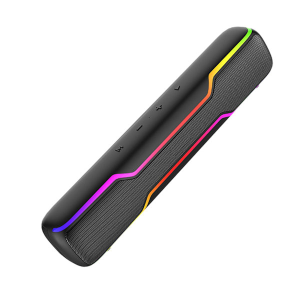 Skrivbord Trådlös RGB Ljusljudfält Liten Högtalare Utomhus Hem Bluetooth Högtalare（Svart）