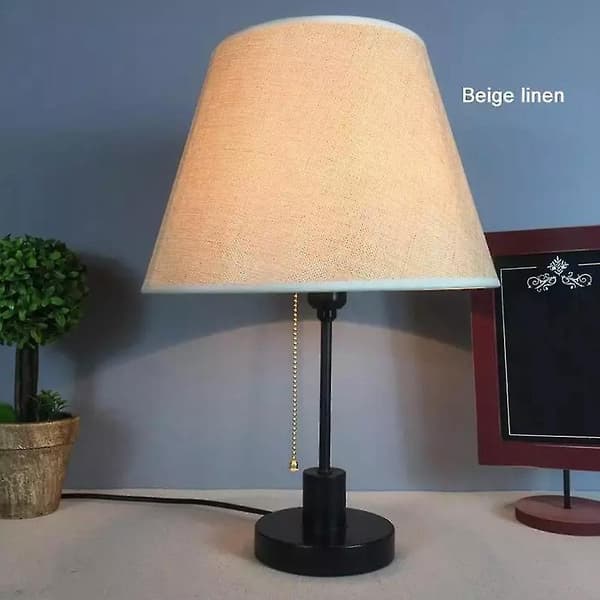 Bordlampe Skjerm Tilbehør E27 Nedre Diameter 30cm Gul（Kremgul）