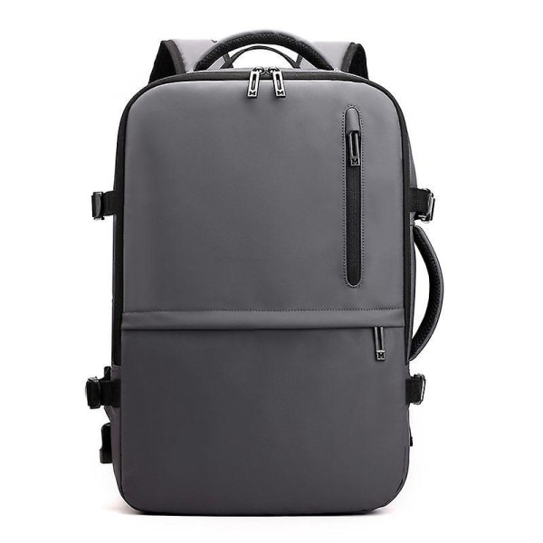 Högkvalitativ nylon ryggsäck för bärbar dator med stor kapacitet för män (15x30x45cm, grå)
