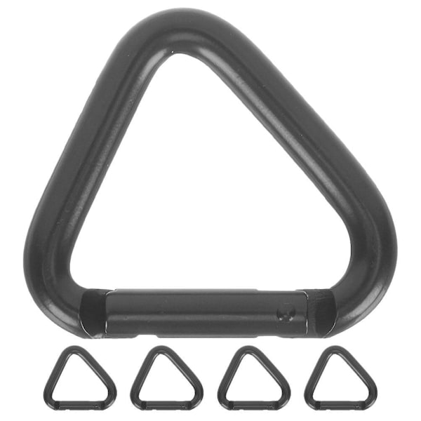 5-delt klatre spænde klatre karabinhage trekant hængende spænde låsning klippe klatring karabinhage (5.00X4.50X0.80CM, sort)