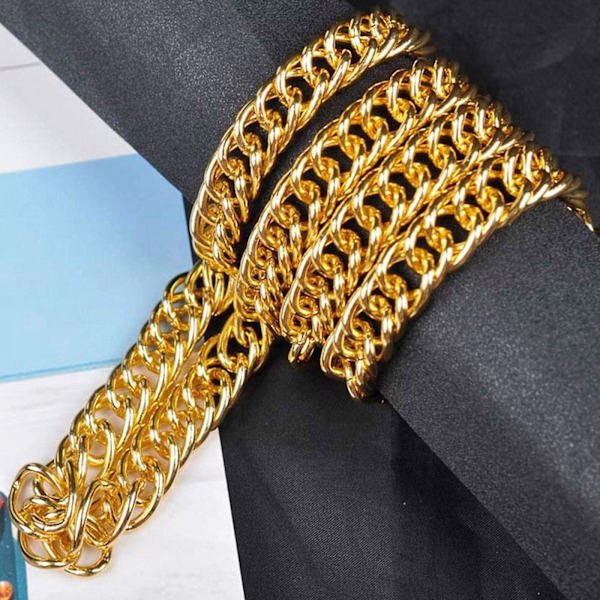Mænds tykke halskæde, Rapper falsk guld kæde 90'ernes Hip Hop falsk guld halskæde tøj tilbehør (50\"*3.3cm)