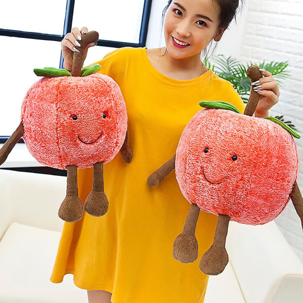 Sjov plys smilende kirsebær vandmelon frugt fyldt dukke Hjemmeseng sofa dekoration gaver（S, kirsebær）