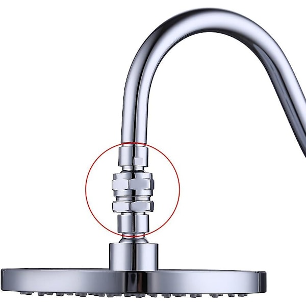 Tilslut til bruserarm Bruserkonnektor Justerbar Messing Svingbar Kugleled G1/2 Universal Krom Guahzuni,ladacee