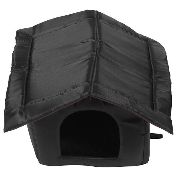 Utehus for kjæledyr vanntett kattehus for hundehjem for utendørs kattehus for kjæledyr (40x38 cm, svart)