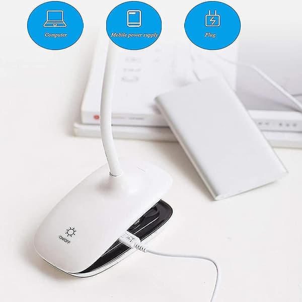Led klämlampa - sängläsning - touchsensor - 360 flexibel gåshalsklämma