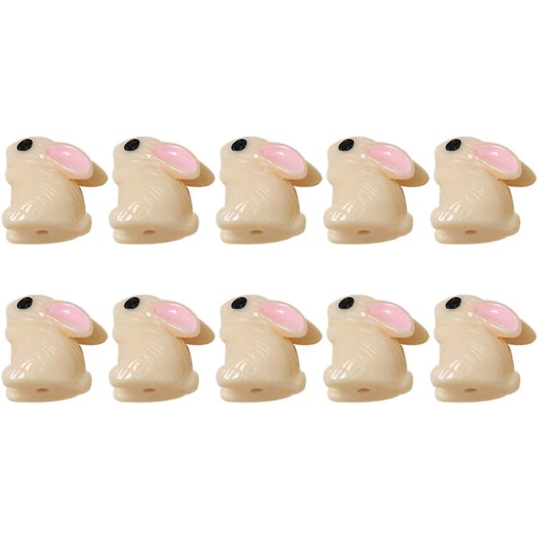 10 stykker kaninvedhæng vedhæng Harpiks Kaninhåndværk Løse perler DIY Dyrehalskædevedhæng (1,7X1,4CM, som vist på billedet)