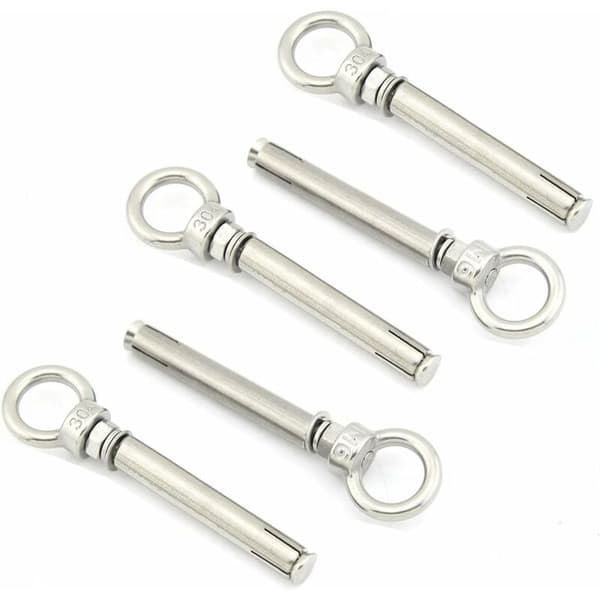 5-pack expanderögleskruvar med rostfria öglebultar