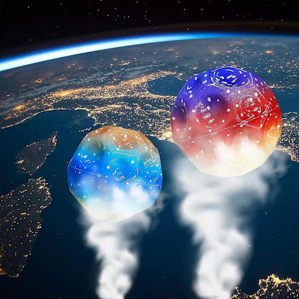6-pakkaus Astro Jump Balls - avaruusteeman kumiset pomppupallot, korkealle hyppäävät avaruuspallot lapsille - sateenkaaren väriset