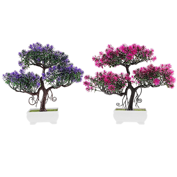2 stk. Kunstig Bonsai Træ Falsk Plante Pot Kunstig Plante Bonsai Hjem Indretning Desktop Bonsai (28.00X26.00X16.00CM, flere farver)