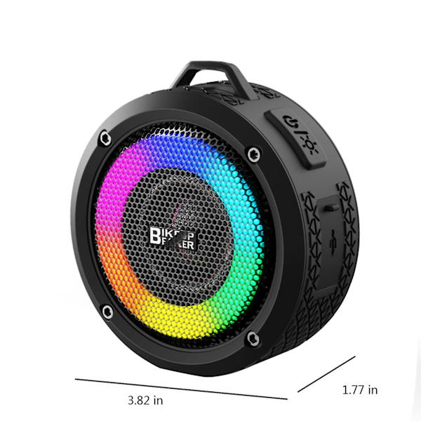 Bärbar högtalare med färgad Bluetooth-högtalare Trådlös högtalare Bluetooth 5.0 Special Holiday Gift（Svart）