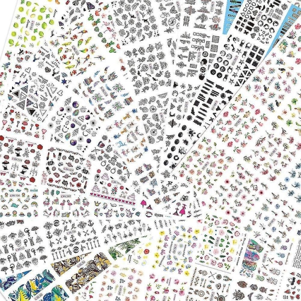 F021 Blandede Blomster Geometriske Vann Overføring Neglekunst Klistremerker og Klistremerker