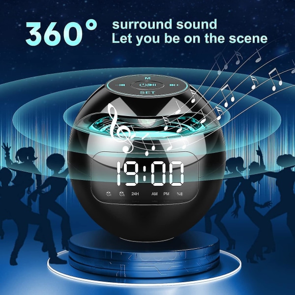 Väckarklockradio med dubbla alarm, FM digital sängklocka med snooze-funktion, LED-display 4 Jjl