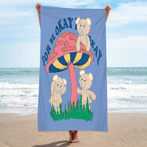 Stor Snabbtorkande Strandhandduk, Mikrofiber Strandhandduk Superabsorberande Sandfri För Barn Vuxen Kompakt Pool Yoga Studio Vattenpark (L)