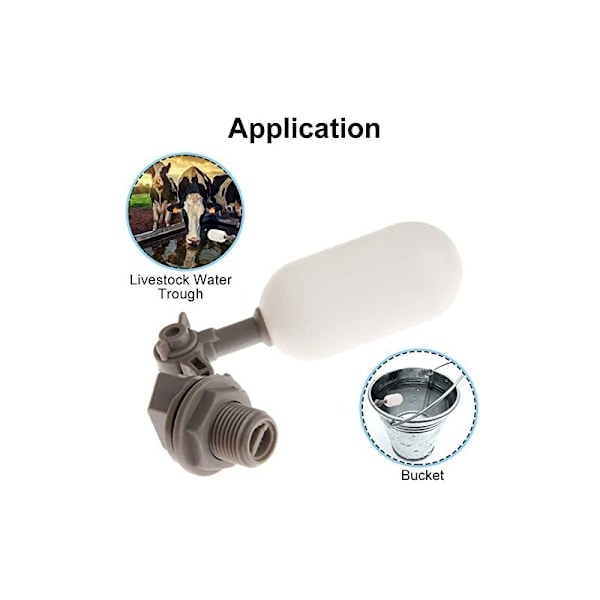 Påfyllningsventil, plastflödesventil för automatisk vattenpåfyllning 1,27 cm