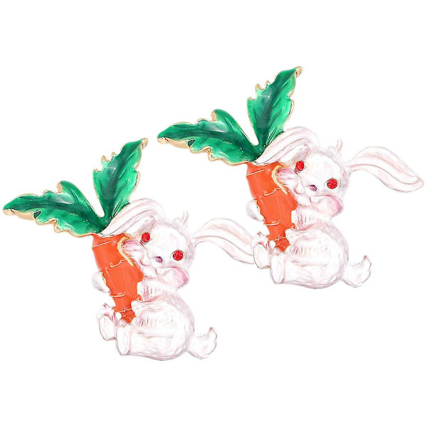 2-pack påskhare brosch söt kanin knappnålsbrosch märke kläder väska jacka brosch (4,8 x 4,1 cm, som visas på bilden)