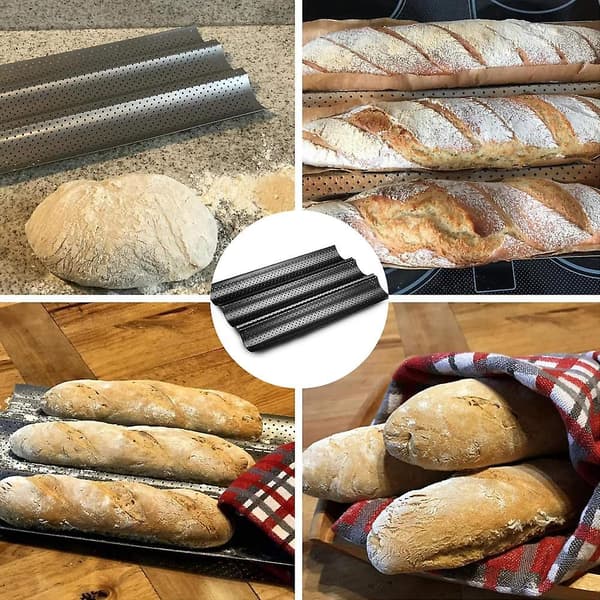 TG08C3 Medium Svart 3-spors Baguettform | Kakeform