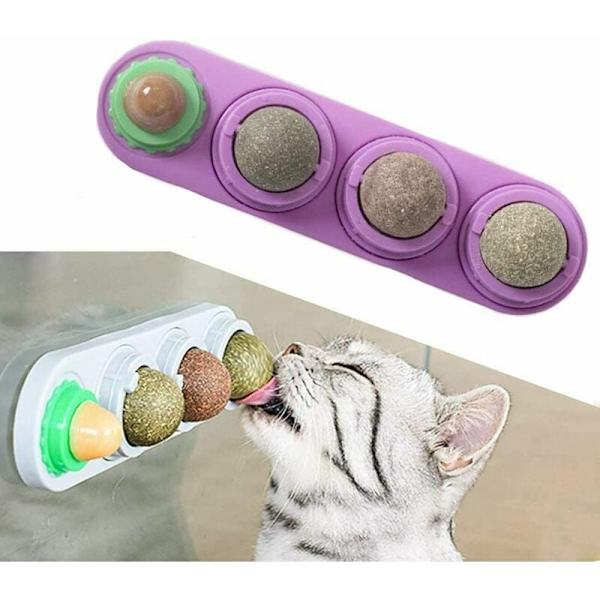 Kattmyntaboll leksak, ätbar kattmyntaboll leksak, kattmyntaleksak (lila)