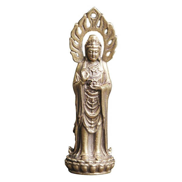 Avalokitesvara Bodhisattva-ornamenter religiøse Buddha-statue-ornamenter Buddha-statue (5,9X1CM, som vist på bildet)