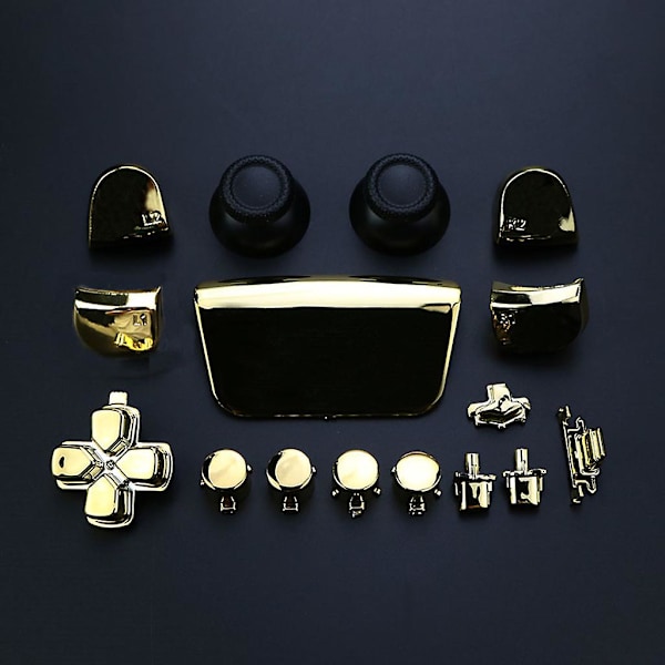 Hemknappalternativknappar Full Set Knappar Reparationsdelar D-pad R1 L1 R2 L2 Set (Rosröd)