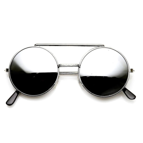 Ny 2023 Limited Edition Farve Flip-up Linse Runde Cirkel Django Solbrillerchangzhao（Sølv Spejl）