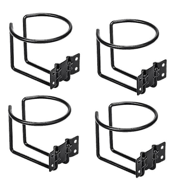 4 stk. Båd Kopholder, Rustfrit Stål Universal Drikkeholdere, Sorte Ring Kopholdere, Til Båd Lastbil（Sort）