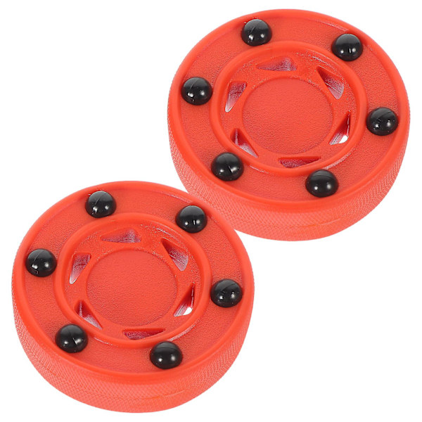 2-pakke Roller Hockey Game Hockey Trening Hockey Street Hockey Treningsball (7.5X2.5CM, Rød)