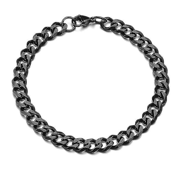 Polerede rustfrit stål armbånd til mænd og kvinder i guld og sort punk (5mm, guld farve)