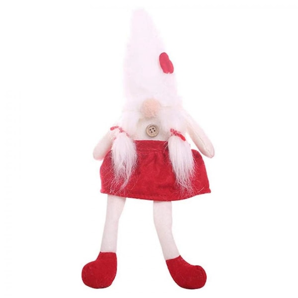 Kompatibel med julen Faceless Doll Ornament Leggy Old Man Doll Ornament (vit hatt)