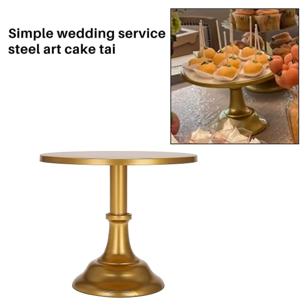 Metall tårtställ Rund piedestal kompatibel födelsedagsbröllop (guld)（guld）