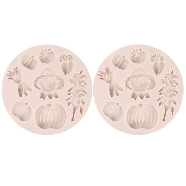 2 st Halloween DIY pumpa choklad silikonform bakning cupcake formar (9X9cm, ljusgrå)