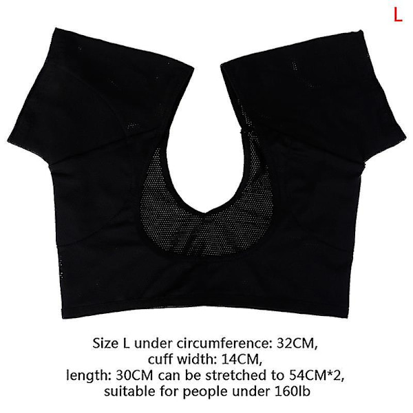 Sporter Vest Top Underarm Armpit Sweat Pad Shield Guard Absorberende Armhule Bil（L,Sort）