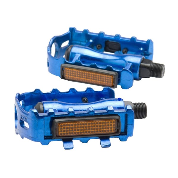 Et par mountainbikepedaler i aluminiumslegering med tilbehør til pedalcykler (blå) (11,6X10X2,5 cm, blå)