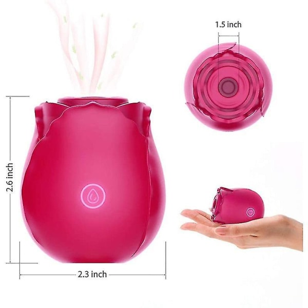 Rose Ladies Mini Stress Relief Massasjeapparat 10 Modi (1 PC, rød)