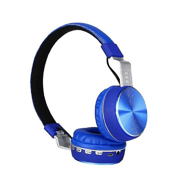 Langattomat Bluetooth-kuulokkeet, stereokuulokkeet, syvä basso, 40 tunnin toistoaika, pehmeät korvatyynyt matkoille ja kotiin (SININEN)