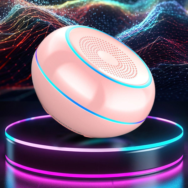 Bluetooth-högtalare med 12 W stereoljud, Bluetooth 5.0, trådlös stereokoppling, högtalare för hem, utomhus, resor (rosa)