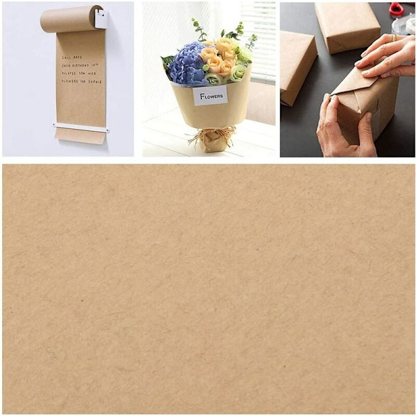 Rulle brunt kraftpapper - 30 cm x 30 m - Naturligt återvunnet papper för presentinslagning, gör-det-själv, förvaring, förpackning, frakt, dekorativ pappersförpackning