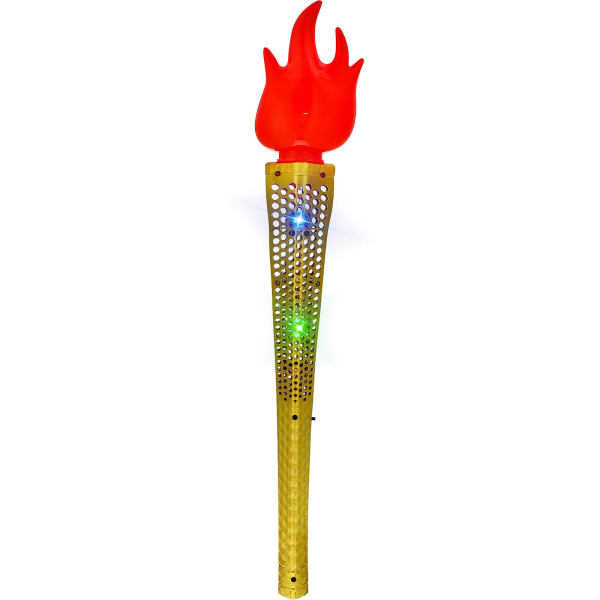 1 piece of simulated torch plastic torch toy children's light-up toy (47X7.5X5CM, gold)